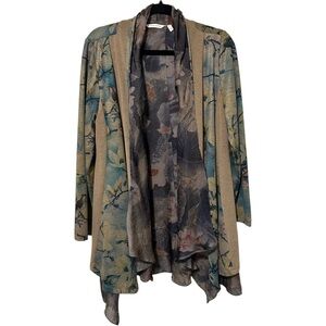 Soft Surroundings Tea Gardens Topper Cardigan Petite Women’s Sz PL Artsy Boho